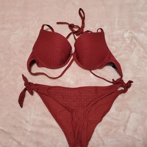Burgundy bikini swim set size medium